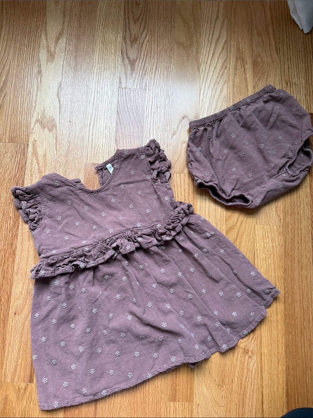 Rylee + Cru Mauve Floral Dress with Matching Bloomers